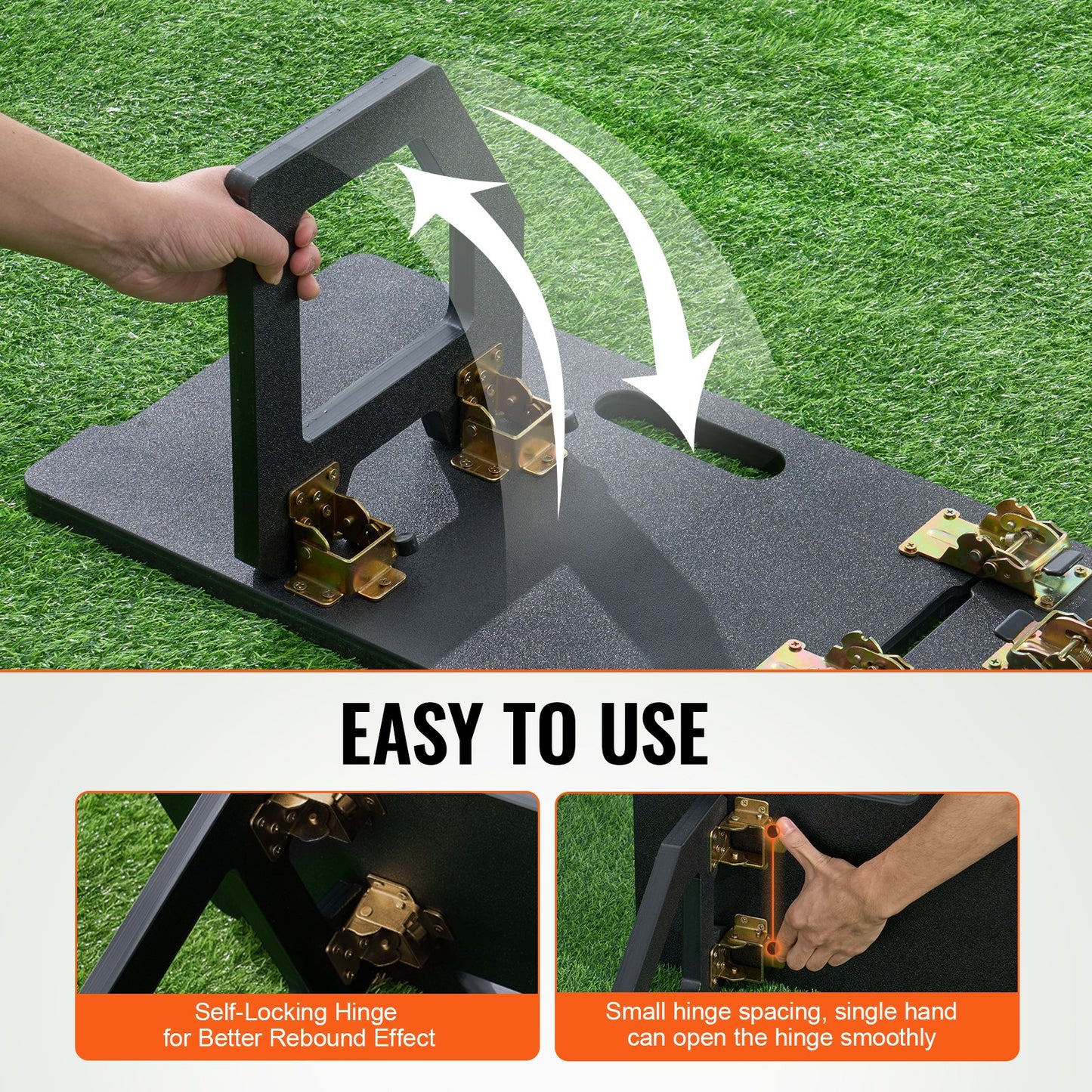 Soccer Rebounder Board, 45"X13" Portable Soccer Wall with 2 Angles Rebound, Foldable HDPE Kickback Rebound Board, Soccer Training Equipment for Kids and Adults, Passing & Shooting Practice