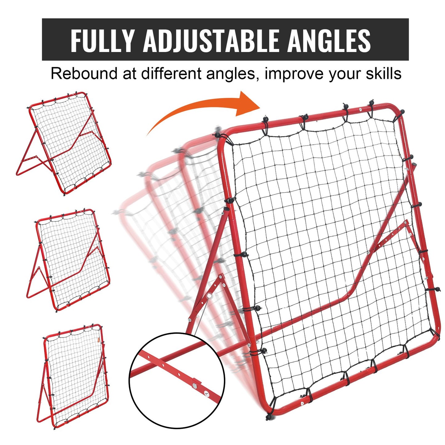 Soccer Rebounder Rebound Net, Kick-Back 99.1x99.1 cm, Portable Football Training Gifts, Fully Goal Net, Aids & Equipment for Kids Teens & All Ages, Easy Set Up & Perfect Storage