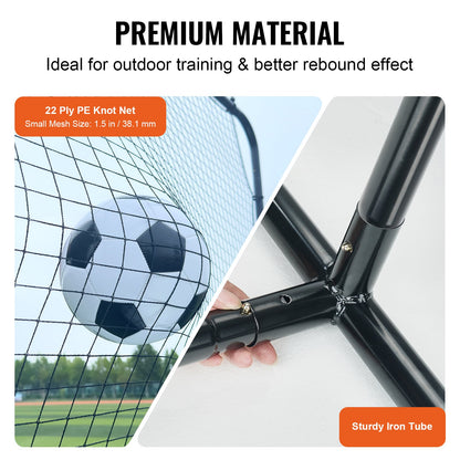 Soccer Rebounder Net, 12x6FT Iron Soccer Training Equipment, Sports Football Training Gift with Portable Bag, Volleyball Rebounder Wall Perfect for Backyard Practicing, Solo Training, Passing