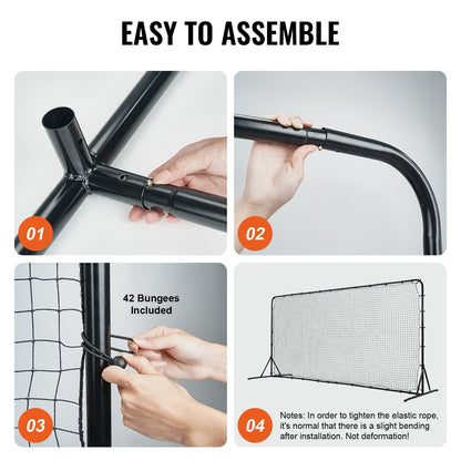 Soccer Rebounder Net, 12x6FT Iron Soccer Training Equipment, Sports Football Training Gift with Portable Bag, Volleyball Rebounder Wall Perfect for Backyard Practicing, Solo Training, Passing