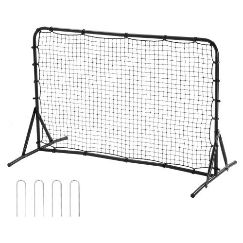 Soccer Rebound Trainer, 6x4FT Iron Soccer Training Equipment, Sports Football Rebounder Wall, Double-Sided Rebounding Net, Easy Assembly, Perfect for Backyard Practicing, Solo Training, Passing