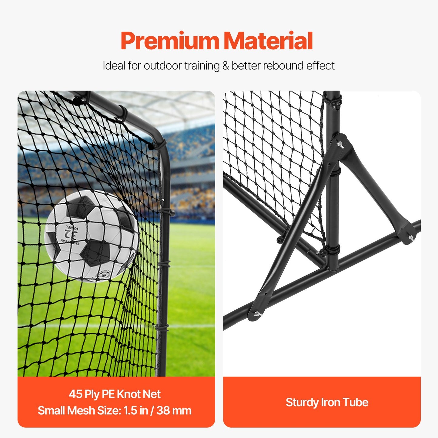 Soccer Rebound Trainer, 6x4FT Iron Soccer Training Equipment, Sports Football Rebounder Wall, Double-Sided Rebounding Net, Easy Assembly, Perfect for Backyard Practicing, Solo Training, Passing