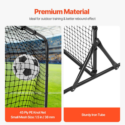 Soccer Rebound Trainer, 6x4FT Iron Soccer Training Equipment, Sports Football Rebounder Wall, Double-Sided Rebounding Net, Easy Assembly, Perfect for Backyard Practicing, Solo Training, Passing