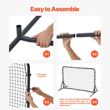 Soccer Rebound Trainer, 6x4FT Iron Soccer Training Equipment, Sports Football Rebounder Wall, Double-Sided Rebounding Net, Easy Assembly, Perfect for Backyard Practicing, Solo Training, Passing