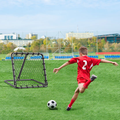 Soccer Rebounder Rebound Net, Kick-Back 34"x34", Portable Football Training Gifts, Fully Adjustable Angles Goal Net, Aids & Equipment for Kids Teens & All Ages, Easy Set Up & Perfect Storage