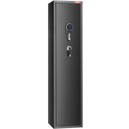 7-8 Rifles Gun Safe, Rifle Safe with Digital Keypad & Lock, Gun Storage Cabinet with Built-in Storage Locker, Removable Storage Shelf for Home Long Gun and Pistols