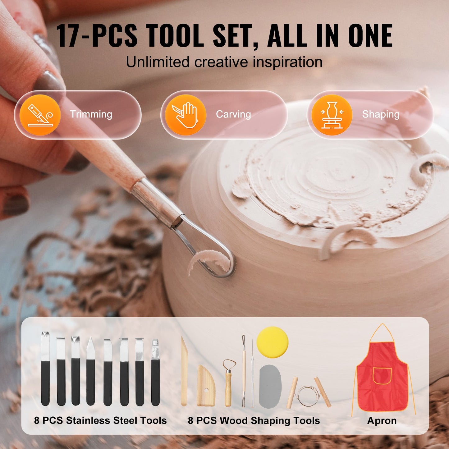 Pottery Wheel 27.9 cm Ceramic Wheel Foot Pedal Touch Screen 450W 3 Legs Pink