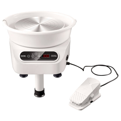 Töpferscheibe 27,9 cm, Keramikscheibe, Fußpedal, Touchscreen, 450 W, 3 Beine, Weiß