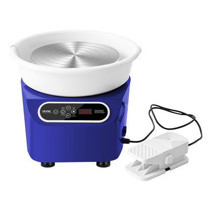 Pottery Wheel, 11 inch Pottery Forming Machine, 350W Electric Wheel for Pottery with Foot Pedal and LCD Touch Screen, Direct Drive Ceramic Wheel with Shaping Tools for DIY Art Craft, Blue