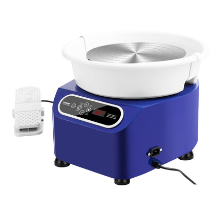Pottery Wheel, 11 inch Pottery Forming Machine, 350W Electric Wheel for Pottery with Foot Pedal and LCD Touch Screen, Direct Drive Ceramic Wheel with Shaping Tools for DIY Art Craft, Blue
