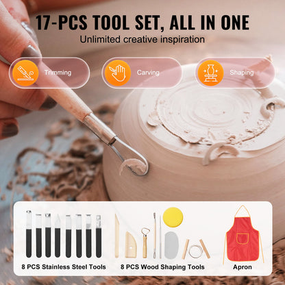 Pottery Wheel 11in/27.9 cm Ceramic Wheel Foot Pedal Touch Screen Apron 450W Pink