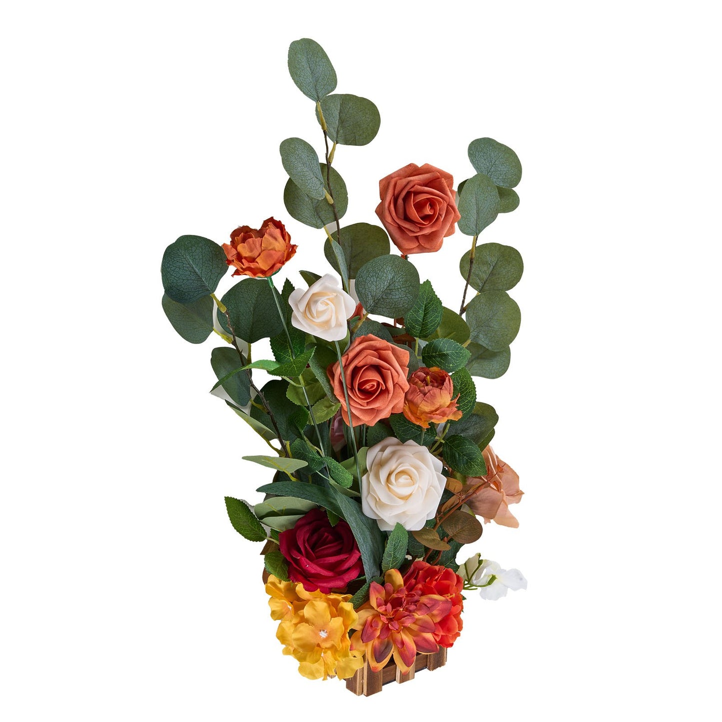 Standing Artificial Flowers Arrangements 4 PCS, 450 mm Tall Faux Flower Decorations for Wedding Aisle Runner Chair, Orange Floral Centerpieces for Ceremony Reception Party Outdoor Decor