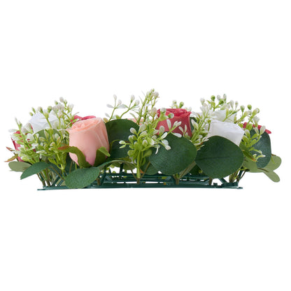 Künstlicher Rosenkranz, 340 mm Durchmesser, mit rosa und weißen Rosen, Blumenarrangement, Tischdekoration für Valentinstag, Muttertag, Partys, Hochzeiten und Zuhause, 10 Stück