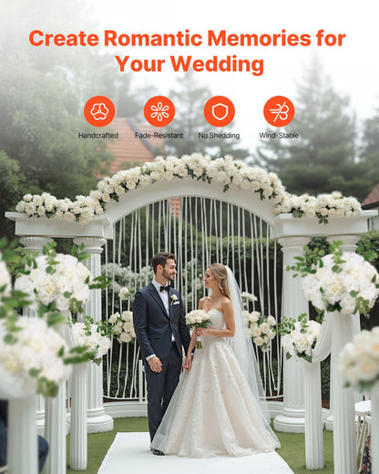 Blumenkugel-Arrangement, 10 Stück, 450 mm Durchmesser, künstliche Blumenkugeln, weiße Rosen, Tischdekoration für Hochzeiten, künstliche Blumenarrangements für Tischdekorationen zu Hause