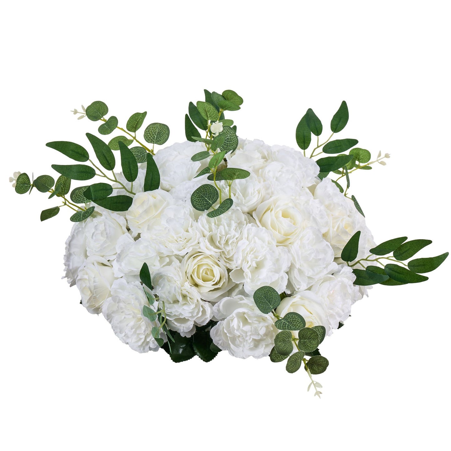 Blumenkugel-Arrangement, 10 Stück, 450 mm Durchmesser, künstliche Blumenkugeln, weiße Rosen, Tischdekoration für Hochzeiten, künstliche Blumenarrangements für Tischdekorationen zu Hause