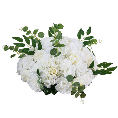 Blumenkugel-Arrangement, 10 Stück, 450 mm Durchmesser, künstliche Blumenkugeln, weiße Rosen, Tischdekoration für Hochzeiten, künstliche Blumenarrangements für Tischdekorationen zu Hause