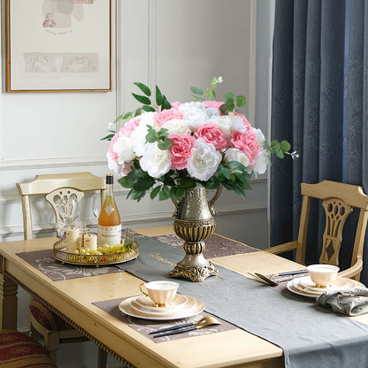 Flower Ball Arrangement Bouquet 10 PCS, 450 mm Diameter Artificial Flower Balls Wedding Table Centerpieces, Rose Arrangements for Wedding Centerpiece Home Decorations, Pink and White Roses