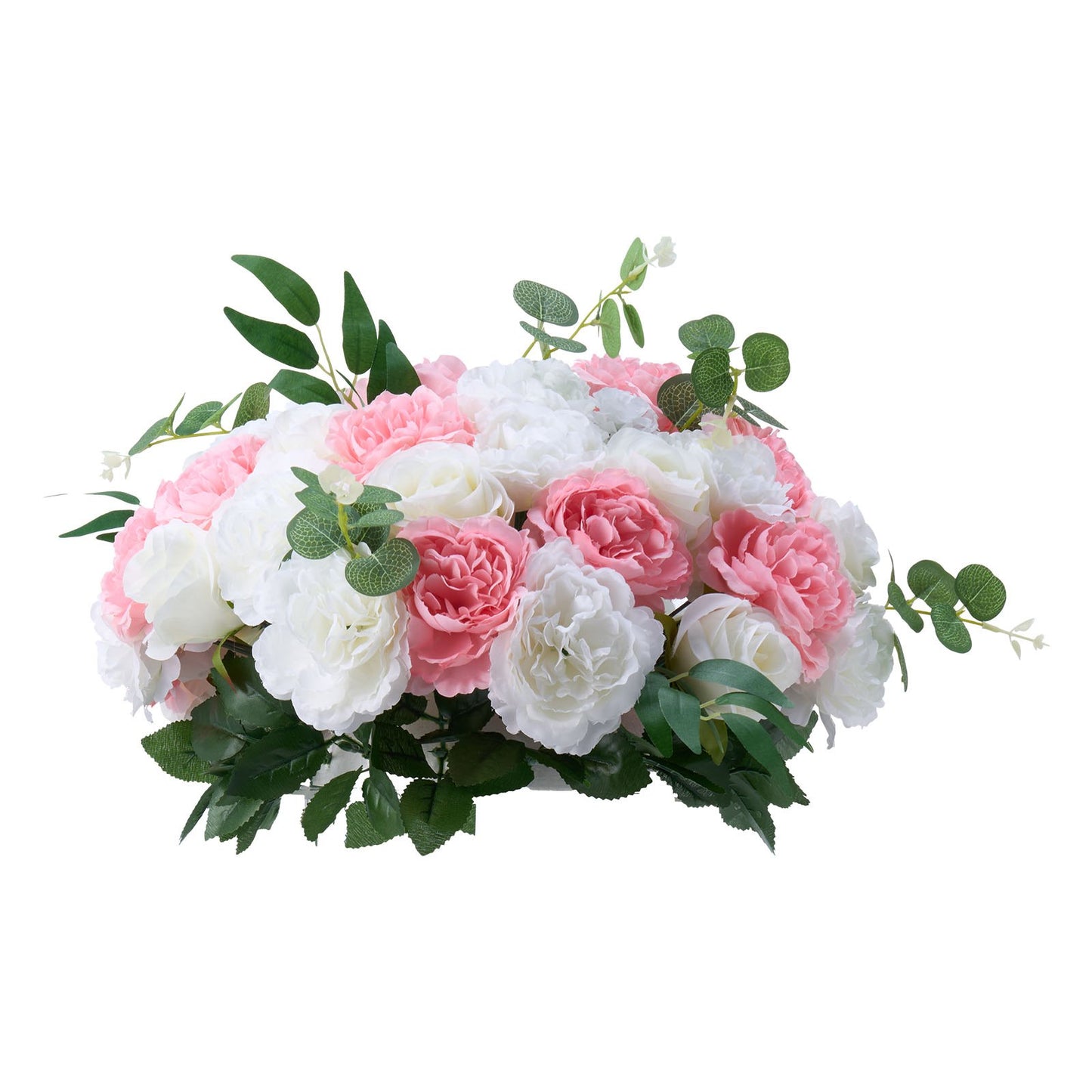 Flower Ball Arrangement Bouquet 10 PCS, 450 mm Diameter Artificial Flower Balls Wedding Table Centerpieces, Rose Arrangements for Wedding Centerpiece Home Decorations, Pink and White Roses
