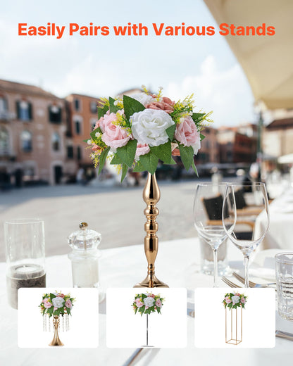 Blumenkugel-Arrangement, 10 Stück, 240 mm Durchmesser, künstliche Blumenkugeln, Tischdekoration für Hochzeiten, künstliche Rosenarrangements für Hochzeitsdekorationen, Heimdekoration, rosa und weiße Rosen