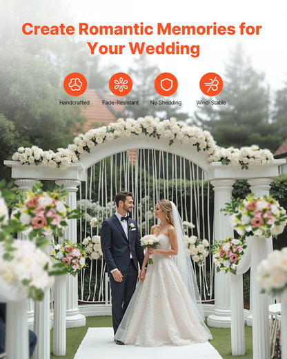 Blumenkugel-Arrangement, 10 Stück, 240 mm Durchmesser, künstliche Blumenkugeln, Tischdekoration für Hochzeiten, künstliche Rosenarrangements für Hochzeitsdekorationen, Heimdekoration, rosa und weiße Rosen