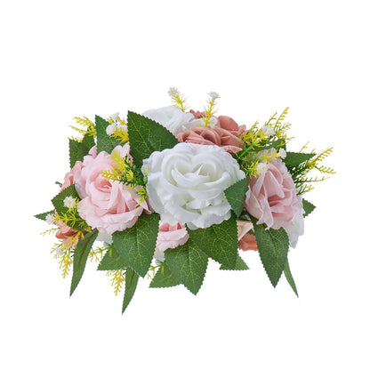 Blumenkugel-Arrangement, 10 Stück, 240 mm Durchmesser, künstliche Blumenkugeln, Tischdekoration für Hochzeiten, künstliche Rosenarrangements für Hochzeitsdekorationen, Heimdekoration, rosa und weiße Rosen
