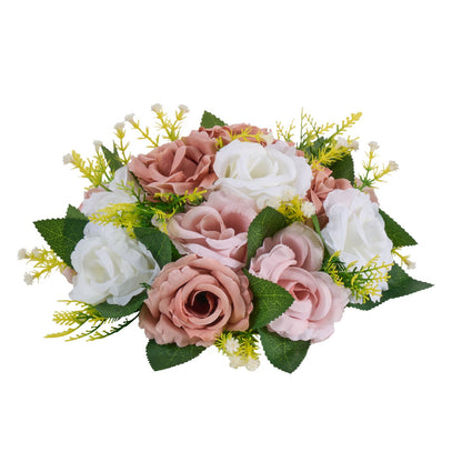Blumenkugel-Arrangement, 10 Stück, 240 mm Durchmesser, künstliche Blumenkugeln, Tischdekoration für Hochzeiten, künstliche Rosenarrangements für Hochzeitsdekorationen, Heimdekoration, rosa und weiße Rosen