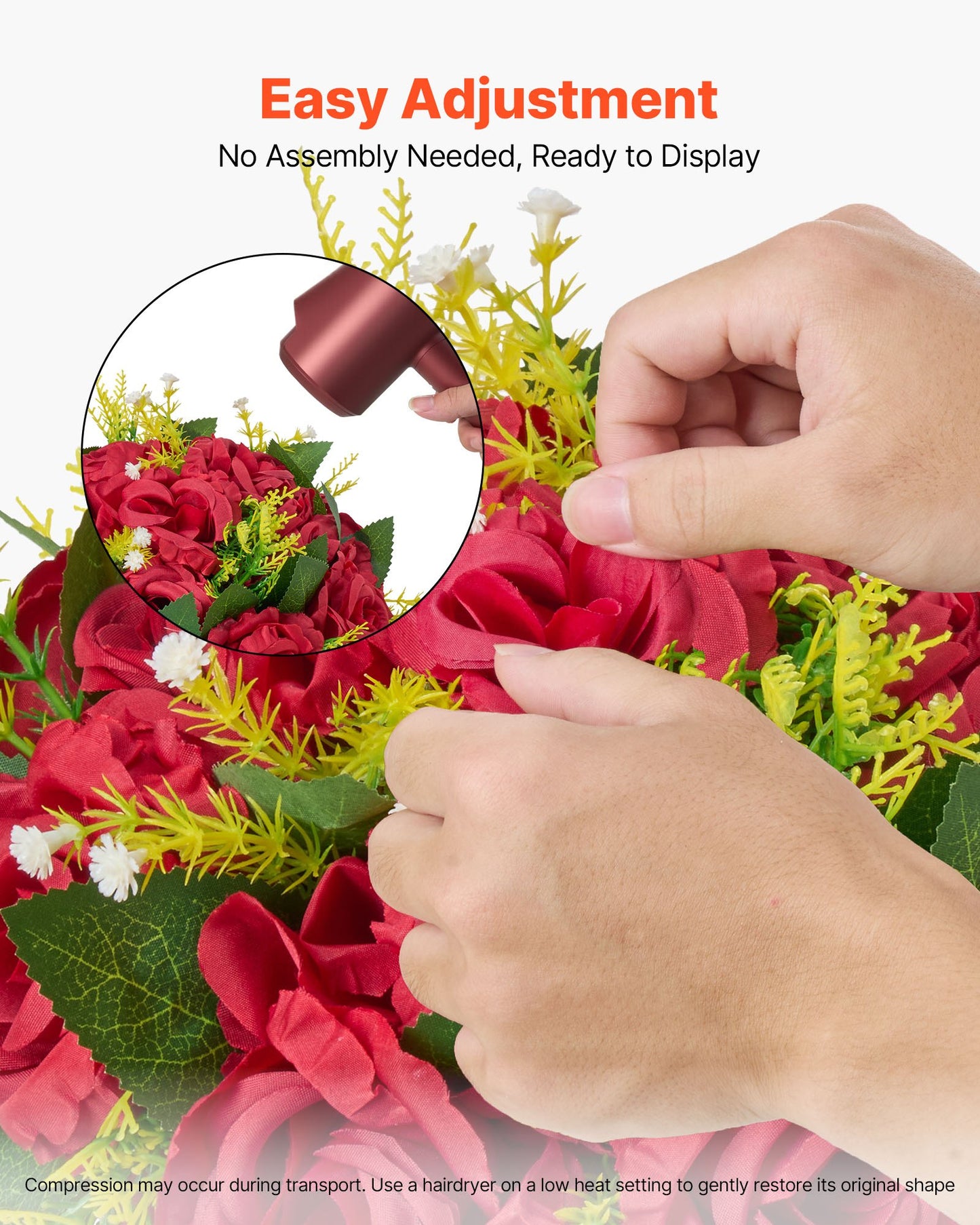 Blumenkugel-Arrangement, 10 Stück, 240 mm rote Rosen als Tischdekoration für Hochzeiten, künstliche Blumenkugeln, Deko-Blumenarrangements, Blumenstrauß für Heimpartys und Tischdekorationen