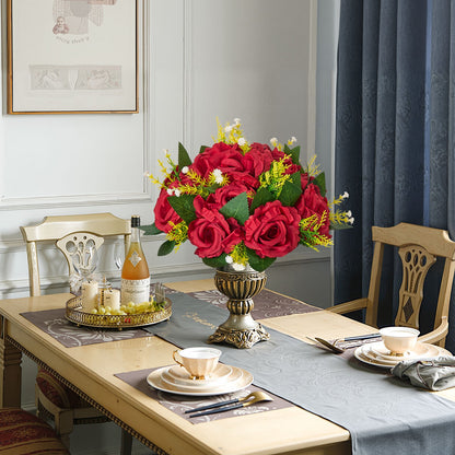 Blumenkugel-Arrangement, 10 Stück, 240 mm rote Rosen als Tischdekoration für Hochzeiten, künstliche Blumenkugeln, Deko-Blumenarrangements, Blumenstrauß für Heimpartys und Tischdekorationen