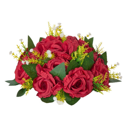 Blumenkugel-Arrangement, 10 Stück, 240 mm rote Rosen als Tischdekoration für Hochzeiten, künstliche Blumenkugeln, Deko-Blumenarrangements, Blumenstrauß für Heimpartys und Tischdekorationen