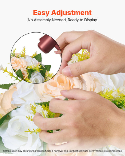 Flower Ball Arrangement Bouquet 10 PCS, 240 mm Diameter Artificial Flower Balls Wedding Table Centerpieces, Rose Arrangements for Wedding Centerpiece Home Decoration, Champagne & White Roses