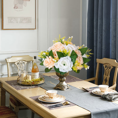 Flower Ball Arrangement Bouquet 10 PCS, 240 mm Diameter Artificial Flower Balls Wedding Table Centerpieces, Rose Arrangements for Wedding Centerpiece Home Decoration, Champagne & White Roses