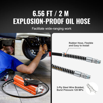 689 bar(10,000PSI) Air Hydraulic Pump, 0.7 L(0.18 Gal) Reservoir, NPT 9.5mm(3/8 In) Oil Outlet, NPT 6.4mm(1/4 In) Inlet, Metal Shell Air Actuated Treadle Foot Pump, for Precision Industrial Machinery & Aerospace Equipment