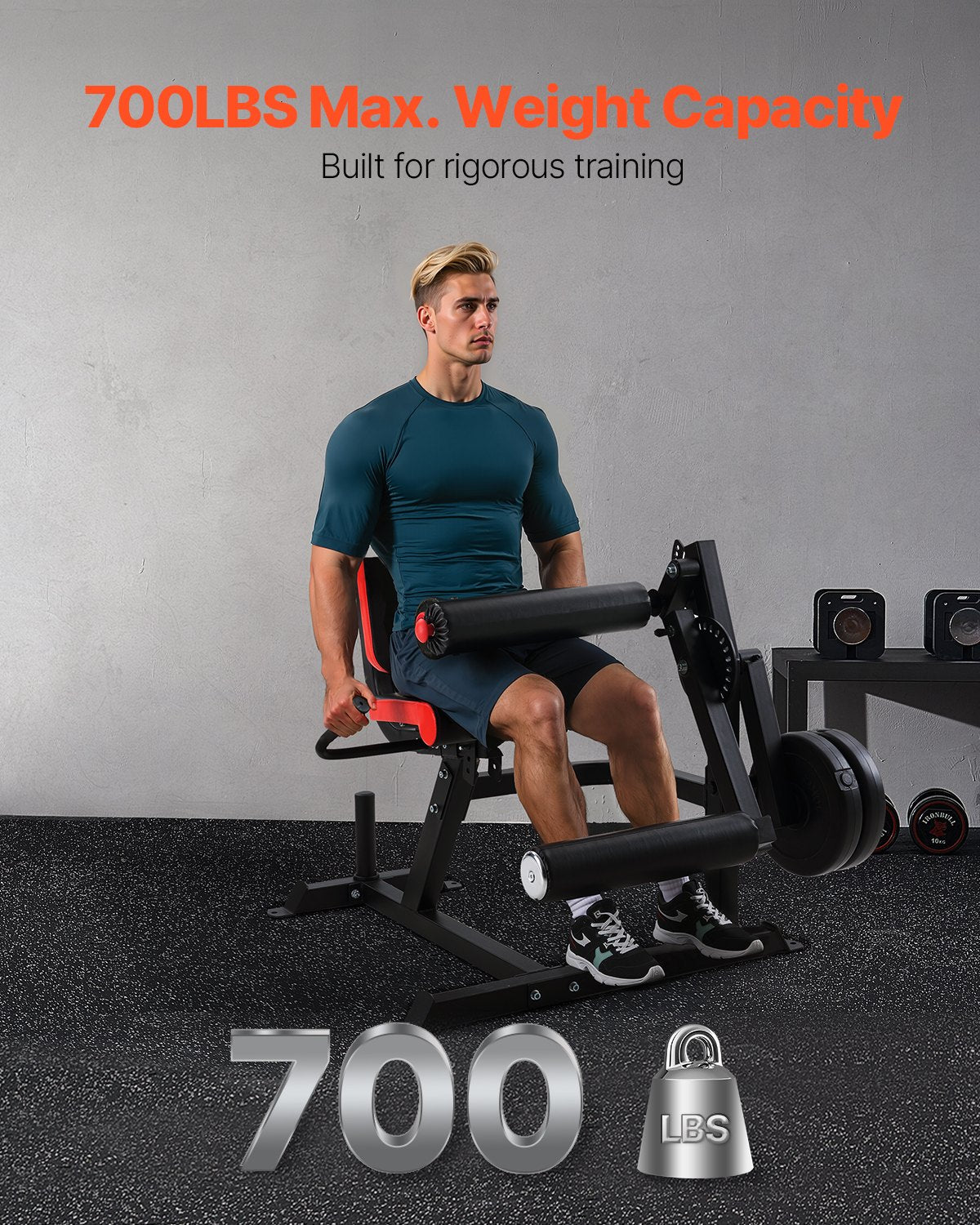 Leg Extension and Curl Machine, 700 lbs Capacity Lower Body Special Leg Machines, Adjustable Leg Exercise Bench, Leg Rotary Extension for Thigh, Home Gym Workout Training Weight Equipment