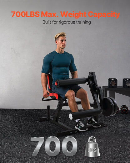 Leg Extension and Curl Machine, 700 lbs Capacity Lower Body Special Leg Machines, Adjustable Leg Exercise Bench, Leg Rotary Extension for Thigh, Home Gym Workout Training Weight Equipment