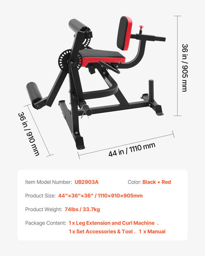 Leg Extension and Curl Machine, 700 lbs Capacity Lower Body Special Leg Machines, Adjustable Leg Exercise Bench, Leg Rotary Extension for Thigh, Home Gym Workout Training Weight Equipment