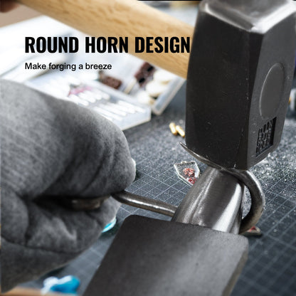 Single Horn Anvil, 4 kg Cast Steel Anvil, High Hardness Rugged Round Horn Anvil Blacksmith, Compact Design and Stable Base, Forge Tools and Equipment, Metalsmith Tool for Bending and Shaping