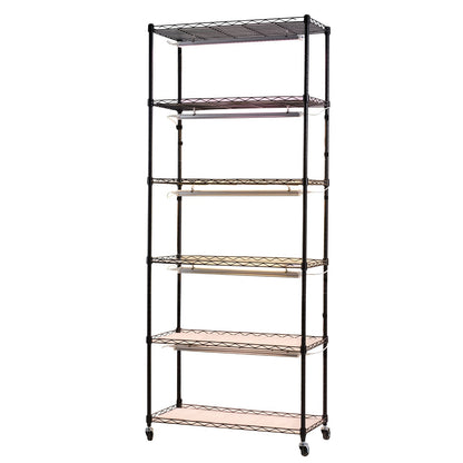 Plant Shelf with Grow Light, 6-Tier Indoor Plant Stand, 180cm Tall Plants Display Rack with Wheels & 4/9/14H Timer, 150W 3-Color Full Spectrum Grow Lights, Flower Pot Holder for Seed Starting