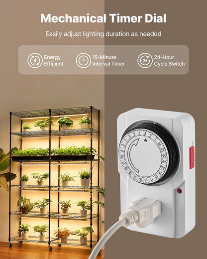 Plant Shelf with Grow Light, 6-Tier Double-Row Plant Stand, 180cm Tall Indoor Plants Display Rack with Wheels & Timer, 200W Full Spectrum Grow Lights, Metal Flower Pot Holder for Seed Starting