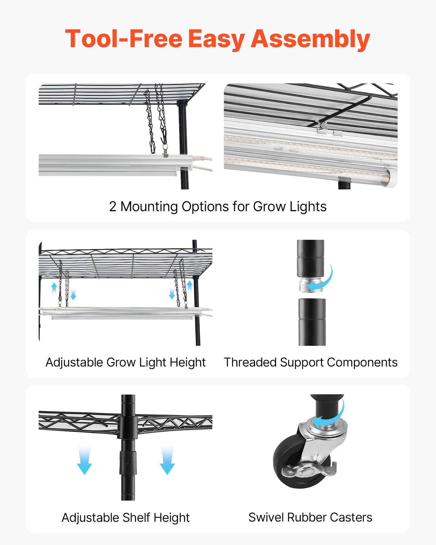 Indoor Greenhouse with Grow Light, 150cm Tall 4-Tier Plant Stand with Clear Cover, Timer & Hygrometer, 180W Full Spectrum Grow Lights, Metal Lighted Plants Shelf Holder for Indoor Plants