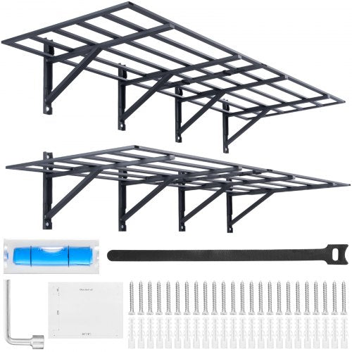 Garage Storage Shelving, 2 Pack, 183 x 61 cm Heavy Duty Garage Shelves Wall Mounted, 726 kgLoad Capacity(Total) Garage Storage Rack Floating Shelves, Suitable for Shop, Shed, Garage Storage