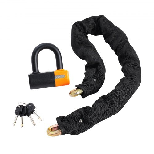 Bike Chain Lock, 3.28 Ft Bicycle Chain Lock with 4 Keys, Heavy Duty Metal Steel Anti-Theft High Security Bike Locks, Perfect for Bike, Motorcycle, Scooter, Bicycle, Door, Fence or Gate, 14mm