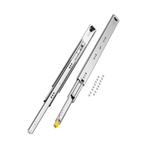1 Pair Full Extension Drawer Slides 16 18 20 24 30 35 37.4 59 24 32 36 40 48 60 in, 250 lbs Load Capacity Locking Drawer Slides, Ball Bearing with Lock Side Mount Drawer Slide Rail