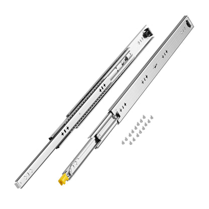 1 Pair Full Extension Drawer Slides 16 18 20 24 30 35 37.4 59 24 32 36 40 48 60 in, 250 lbs Load Capacity Locking Drawer Slides, Ball Bearing with Lock Side Mount Drawer Slide Rail