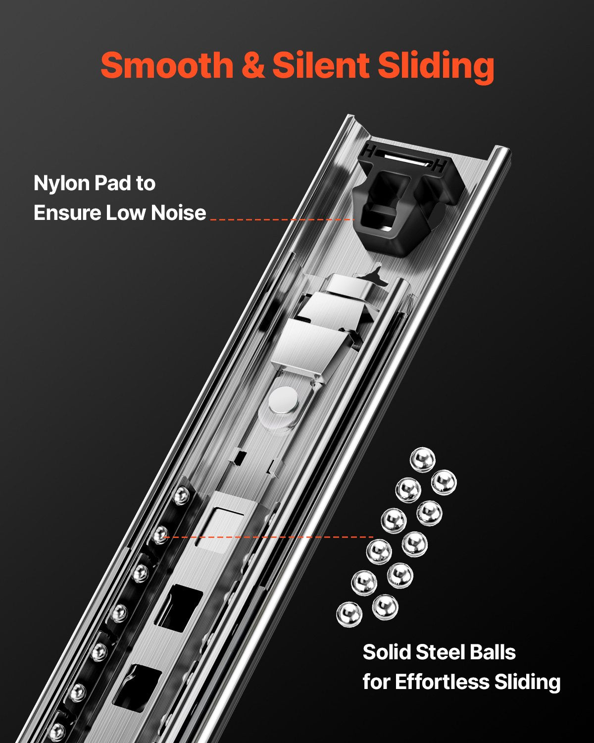 1 Pair Full Extension Drawer Slides 16 18 20 24 30 35 37.4 59 24 32 36 40 48 60 in, 250 lbs Load Capacity Locking Drawer Slides, Ball Bearing with Lock Side Mount Drawer Slide Rail