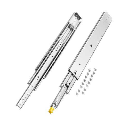 1 Pair Full Extension Drawer Slides 16 18 20 24 30 35 37.4 59 24 32 36 40 48 60 in, 500 lbs Load Capacity Locking Drawer Slides, Ball Bearing with Lock Side Mount Drawer Slide Rail