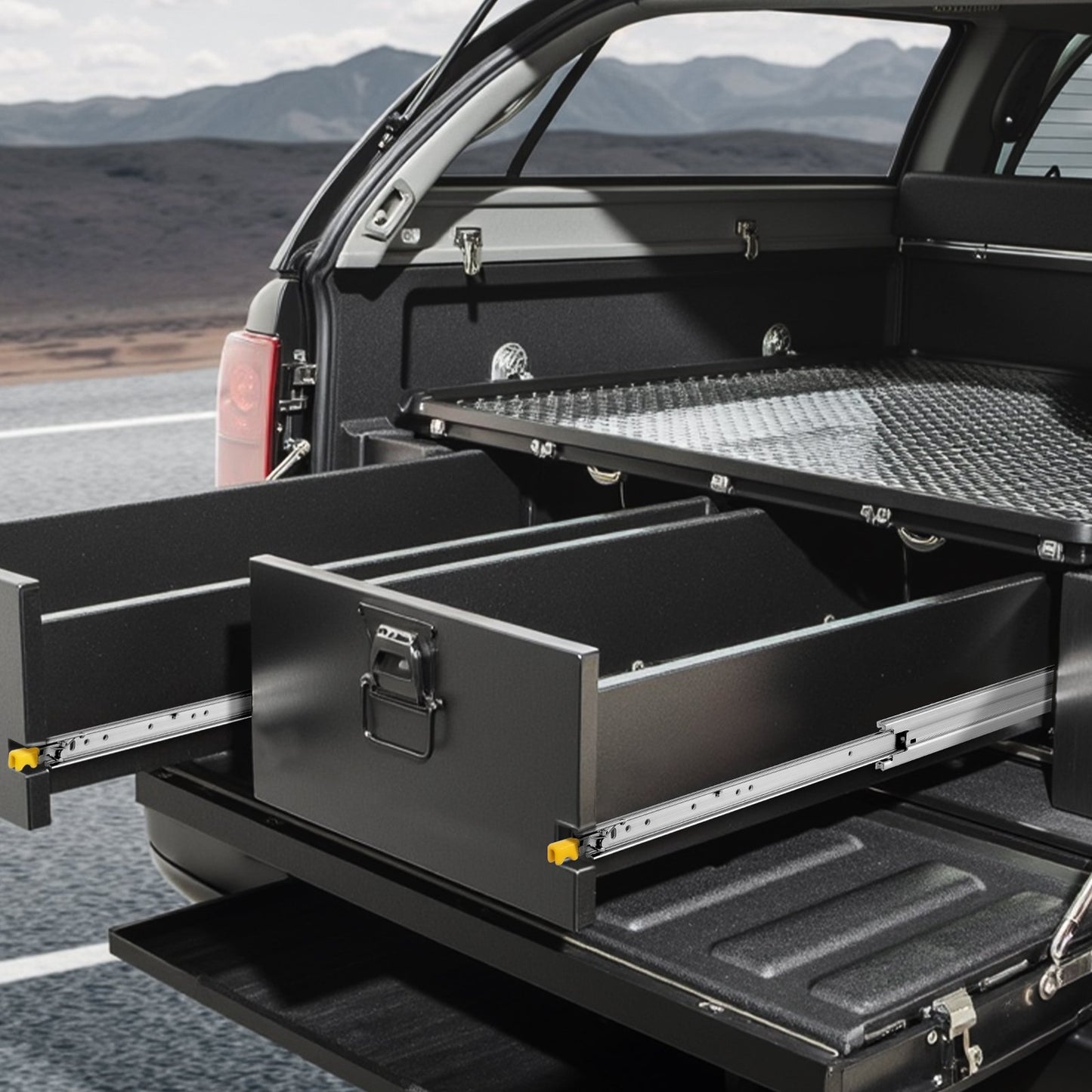 1 Pair Full Extension Drawer Slides 16 18 20 24 30 35 37.4 59 24 32 36 40 48 60 in, 500 lbs Load Capacity Locking Drawer Slides, Ball Bearing with Lock Side Mount Drawer Slide Rail