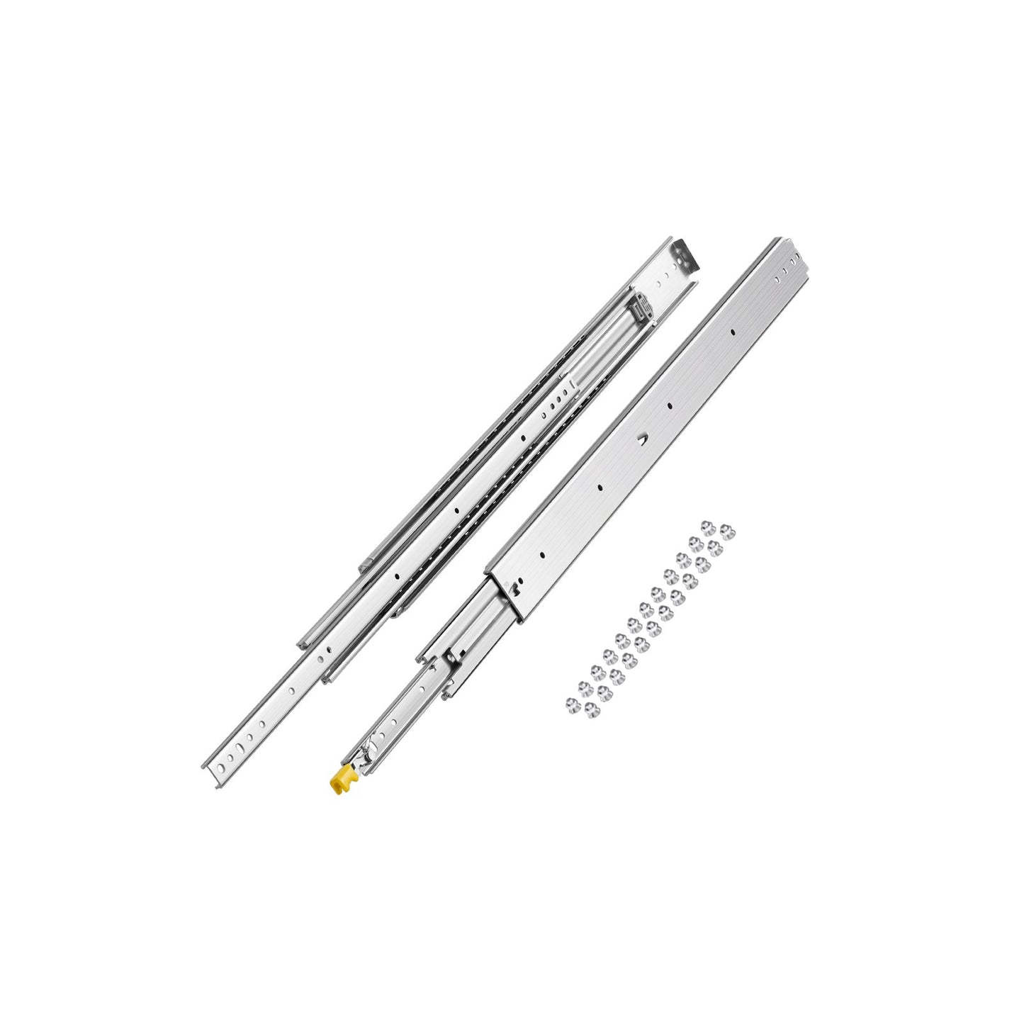 1 Pair Full Extension Drawer Slides 16 18 20 24 30 35 37.4 59 24 32 36 40 48 60 in, 500 lbs Load Capacity Locking Drawer Slides, Ball Bearing with Lock Side Mount Drawer Slide Rail