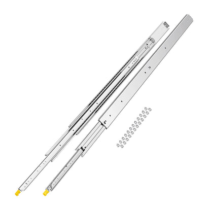 1 Pair Full Extension Drawer Slides 18 20 22 28 30 32 36 38 40 44 48 52 56 60 in, 500 lbs Load Capacity Locking Drawer Slides, Ball Bearing with Lock Side Mount Drawer Slide Rail