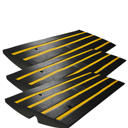 Curb Ramp Rubber Driveway Ramp 3 Pack 2.6" Rise 15T Load Threshold Ramp