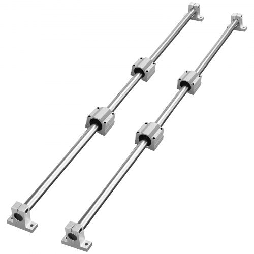 Linear Guide Rail Set, SFC16 1000mm, 2 PCS 39.4 in/1000 mm SFC16 Guide Rails 4 PCS SC16 Slide Blocks 4 PCS Rail Supports, Linear Rails and Bearings Kit for Automated Machines CNC DIY Project